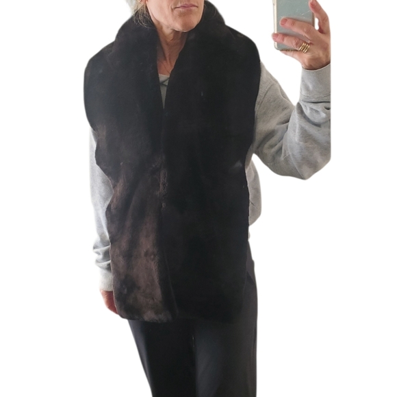 Sheared Beaver Fur Cape Shawl Scarf Wrap Collar - Picture 6 of 15